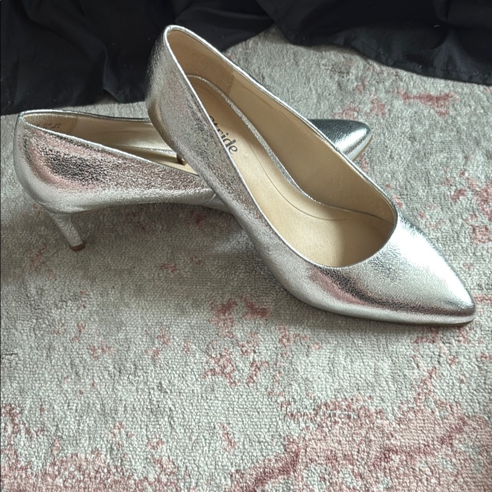 Silver Pointed Toe Heel (Wide Width) - image 1